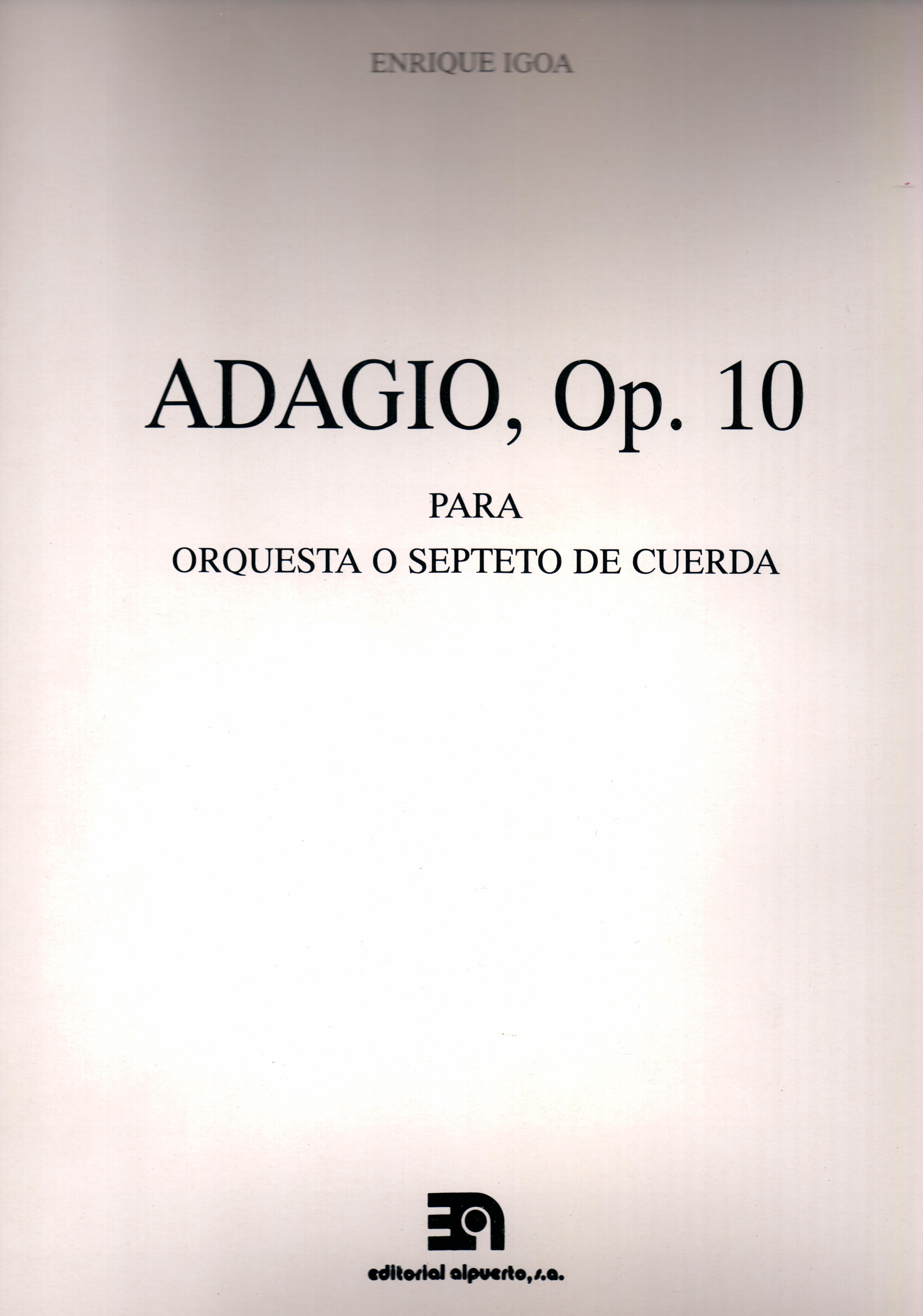 Adagio, op. 10
Para orquesta o septeto de cuerda